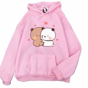 Panda Bear Cute Carto Plus Size Felpa con cappuccio Bubu Dudu Kawaii Abbigliamento Uomo Donna Coppia Felpe Harajuku Girl Boy Warm Pullover C56N #