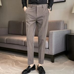 Mężczyźni butik szczupły garnitury Mężczyzna Formalny odzież suknia ślubna Spodnie Wysokiej jakości brytyjski styl Casual Suit 36 ​​240326