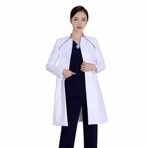 dental Clinic Dentist Workwear Uniform Women Lg Sleeve White Lab Coat Beauty Hospital Female Doctor Nurse Clothing N7jr#
