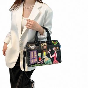 Högkvalitativ Bost Bag FI broderade axelväskor för kvinnor Lyxväska och handväska Designer Crossbody Bag söt Satchel 968D#