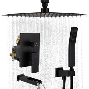 Casainc 10 tum (ungefär 25,4 cm) Regnhuvudhandhållen kombination, 3 funktioner takmonterat duschsystem, med vattenfall badkarfyllning (olja ansikte