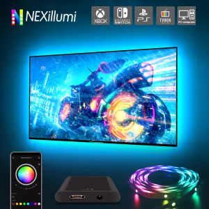 TV ambientale PC Backlight Luci a LED per dispositivi HDMI USB RGB Schermo Sincronizzazione del colore Kit LED LED per Xbox /Switch /TV Box