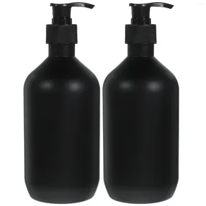 Dispensador de sabão líquido 2 peças, 500ml, shampoo preto fosco, loção em gel, garrafa vazia, 2 peças, recipiente preto, scrunchies para animais de estimação