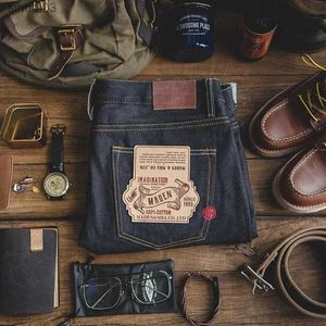 Męskie dżinsy Maden Red M haftowane jeansy jeansowe są proste i szczupłe odpowiednie do wyboru dżinsów. 14,5 uncji vintage Amekaji w męskich spodniach marki od 28 do 38L2403