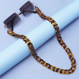 LNFCXI Retro Acrylic Glasses Chain Lanyards Matte Gold Color Reading Glasses Hanging Neck Chains Sunglasses Chain Straps