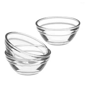 Geschirrsets 3 Stcs Glasschüssel Stapelbare klare Schalen kleine Salat Desert Jelly Cups Pudding vorbereiten