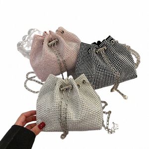 bayanlar rhineste kova şekil çapraz çantalar akşam parti debriyajları depolama kılıfları parlayan omuz çantaları zincir çanta k5dt#