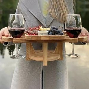 Camp Furniture Portable Folding Wooden Wine Rack Mini Picnic Table Disassembly Fruit Outdoor Desk