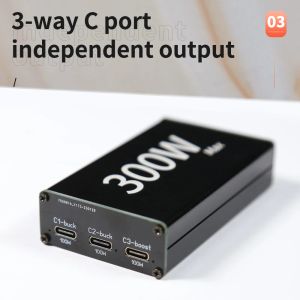 300w fast charging desktop charger module car buck-boost 24V DC 55x25mm To USB Type-C PD100w Diverter Converter charge Laptop