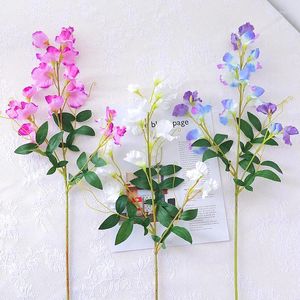 Decorative Flowers Simulation Pea Flower Bouquet Wedding Arrangement Artificial Plants Fake Plant Home Living Room Table Decoration