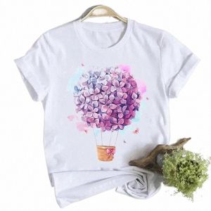 butterfly Cute Sweet Lovely Casual T Shirt Graphic Print Fi Crew Neck Short Sleeve Plus Size T Shirt Women V7so#