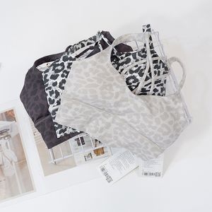 LL Y-Back Leopard Print Yoga Sports Bra Fitness Quick Drying Yoga Bras Outdoor Sportswear Underwear for Summer
