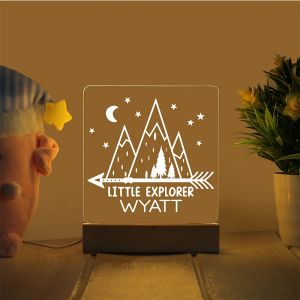 Personligt namn nattljus 1: a födelsedag favorit anpassad lampa för baby shower unikt nattljus för plantskola barn rumsdekor