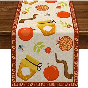 Table Runner Rosh Hashana Home Decorations and Supplies Blowing Horn Day Atmosphere Accessories Dresser yq240330