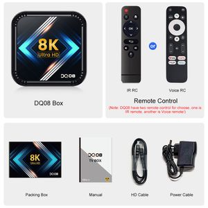 DQ08 RK3528 Smart TV Box Android 13 Quad Core Core Cortex A53 Поддержка 8K видео 4K HDR10+ Dual WiFi Bt Google Voice 2G16G 4G 32G 64G