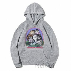 Plus Größe Y2k Katze Grafik Gedruckt Mit Kapuze Herbst Winter Männer Frauen Sweatshirts Paar Koreanische Kleidung Junge Und Mädchen Sudaderas 27Q4 #