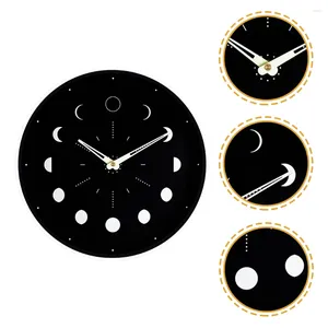 Wall Clocks Luminous Clock Decor Mute Bedroom Moon Hallway Glass Operated