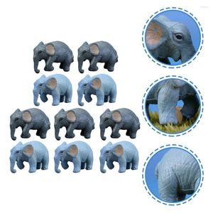 Gartendekorationen 10 Stück Cartoon Simulation Elefant Spielzeug Dekor Statuen für Zuhause PVC Mini Figuren Kleine Plastiktiere