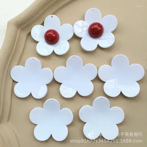 Decorative Figurines 5pcs Exaggerated Three-dimensional Shape White Large Petal Flower Acrylic Accessories Diy Handmade Earrings Headwear