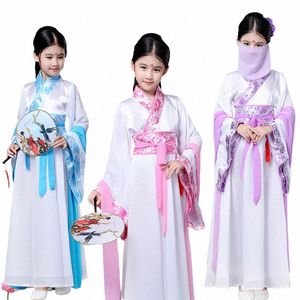 Kinesisk Hanfu Girl Ethnic Style Fible Clothing Elegant Street Clothing Casual Chinese Tradeitial Clothing Z7XF#