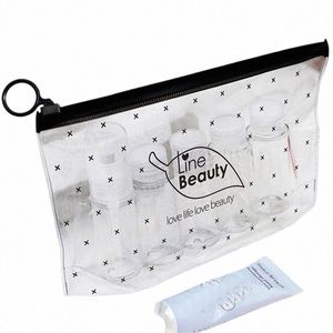 FI Kvinnor Rensa kosmetiska väskor PVC transparenta toalettartiklar Travel Organiser Necary Beauty Case Bad W Makeup Bag 17ka#