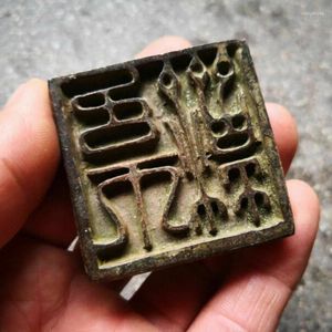 Dekorativa figurer China Old Bronze Ware Copper Seal and Ancient Writing Sculpture Desk Decoration Collection Ornaments