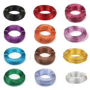 Bracelets 1mm 1.5mm 2mm 2.5mm Anadized Color 1roll Aluminium Craft Wire Beading Cord for Diy Bracelet Necklace Jewelry Making Findings