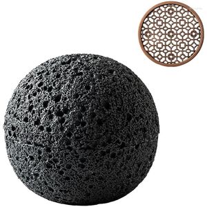 Bowls 1Set Molecular Cuisine Creativity Imitate The Round Smoke Cup Black Tableware On Fire Stone Ball Plate Cement Copper