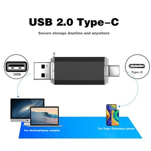 Tipo C da 64 GB Chiave ad alta velocità USB Flash Drive OTG Pen Drive 32 GB USB Stick Pendrive Flash Disk per Android PC/CAR/TV USB C 128GB