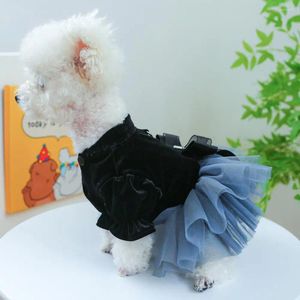 Dog Apparel Pet Dress With Big Bowknot Decoration Charming Luxury Halloween Wedding Costume For Small Dogs