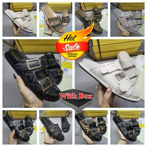 New Luxury Metallic Slide Sandals Designer Men Women Black White Slippers Shoes Summer Sandal Fashion Classic Wide Flat Flip Slipper For Low Heel with box size 36-47