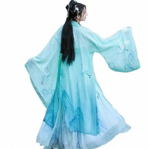 chinese Style Women Oriental Vintage Hanfu Costumes Floral Embroidery Fairy Dres Traditial Ancient Princ Daily Outfits 83tT#