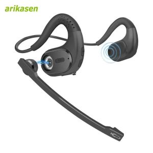 Mobiltelefonörlurar Trucker Bluetooth Headset Sports Trådlösa hörlurar med avtagbar bommikrofon Mute -knapp Öppen öron Drop Del Otueu