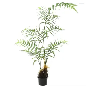 Dekorativa blommor 2m Golden Monkey Fern inomhus golvdekoration Pseudo-Green Bonsai Plant Simulation of False Trees