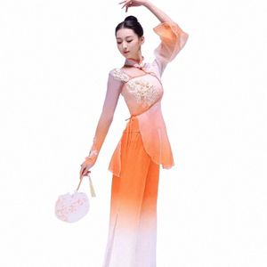 classical dance dr female elegant Chinese style set umbrella fan dance natial Yangko dance F36Y#