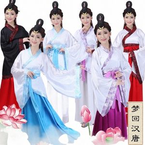 новый китайский костюм ханьфу Тан костюм династии Мин в китайском стиле доктор Ханфу костюмы для классического танца h7Sn #