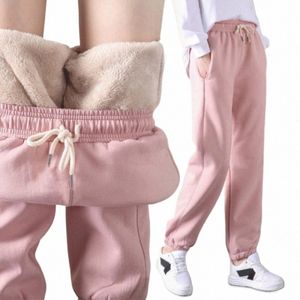 Hosen Plus Größe Frauen Kleidung Verdickte Plüsch Lamm Cmere Hosen Warme Protecti Slack Herbst Winter Feste Farbe LGs Neue o6mk #