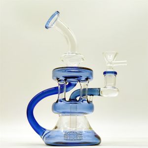 2024 Multi -Color Multi Tubes Perg Wag Blue Glass Glass Glass Bongs Rura wodna Bong Tobacco Rurka Paliwa 14 mm miska Dab Rig Recycler Bubbler