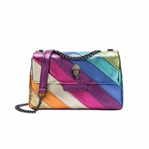 arcobaleno Testa di Aquila Borse Cross Body Bag 26 centimetri Medio Raibow Testa di Uccello Patchwork Shouler Borse Catena Piccola Borsa con Patta W1GW #