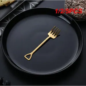 Dinnerware Sets 1/2/5PCS Creative -Grade Stainless Steel Coffee Ice Cream Spoons Shovel Shape Multi-Color Long Handle Fork Teaspoons