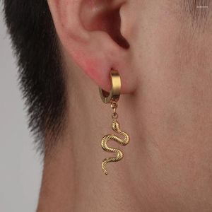 Studörhängen herrmode djurserie rostfritt stål guld personlighet serpentin punk gata stil nisch örontillbehör