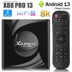 Set Top Box X88 Pro 13 Ultra HD 8K Smart TV Box Android 13.0 RK3528 2GB16GB 4GB 32GB/64GB WiFi 6 BT5.0 2.4G 5G WiFi Media Player Set Top Box Q240330