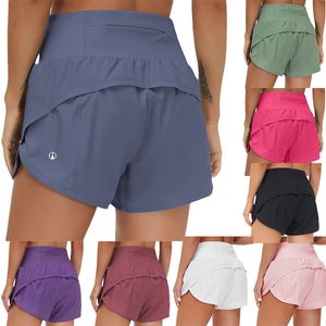 Женские шорты для йоги Lu-33 Hotty Hot Pants Pocket Quick Dry Speed Up Спортивная одежда Спортивная одежда Дышащие леггинсы Fiess с высокой эластичной резинкой на талии