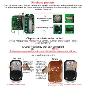 433.92mh Duplicator Key Remote Control Controller Universal Clone Learning Code Rolling Code For Gate Garage Door Car Key