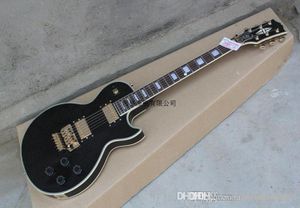 LP Custom Black Electric Guitar med Floyd Rose Tremolo Custom Shop Maple Fretboard Guitar9191791