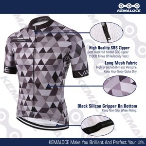 Kemaloce Bike Jersey Classic Pro Tour Sıkı Erkekler Nefes Alabilir Boya Yüceltilmiş Yarış Bisikletçi Giysileri Yansıtıcı Gri Pro Bisiklet Giyim