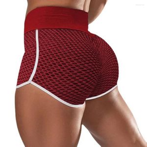 Women's Shorts Honeycomb Soft Breathable Sweat Wicking Booty Lifting Sports Tights High-Rise Jacquard Yoga Fitness