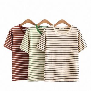 new 2023 Ladies Summer Plus Size Tops For Women Large Size Short Sleeve O-neck Stripe T-shirt 3XL 4XL 5XL 6XL C1zo#