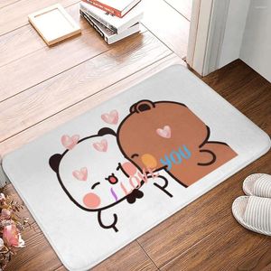 Bath Mats Bubu Dudu Foot Mat For Shower Home Decor Panda Bear Love Quick Dry Vintage Bathroom Velvet Non Slip Toilet