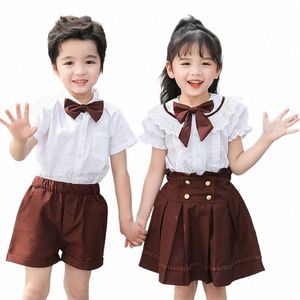 children School Uniform British Style Kindergarten Primary Boy Girl Choir Recitati Performance Costume Schoolgirl Costume P1jl#